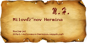 Milovánov Hermina névjegykártya